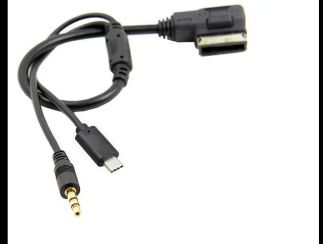 Alt view image 7 of 7 - Media In AMI MDI to Stereo 3.5mm Audio & USB-C Aux Adapter Cable for Car VW AUDI 2014 A4 A6 Q5 Q7