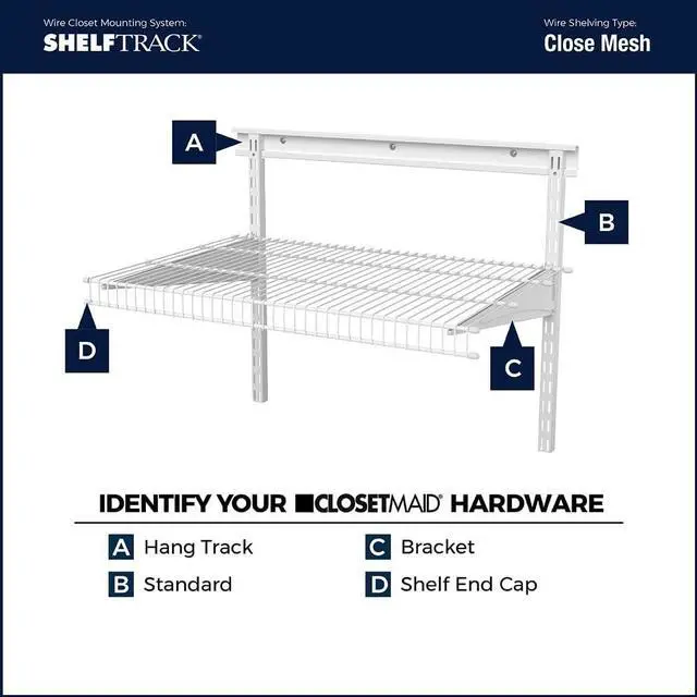 Alt view image 3 of 3 - Closetmaid 2854 Shelftrack 16 inch Locking Shelf Bracket White