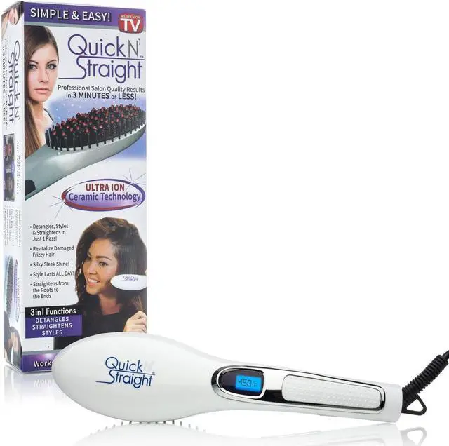 Main image of Seen On TV Quick N Straight Women's Electric Hair Brushes Ultra Ion Ceramic Straightening Brush