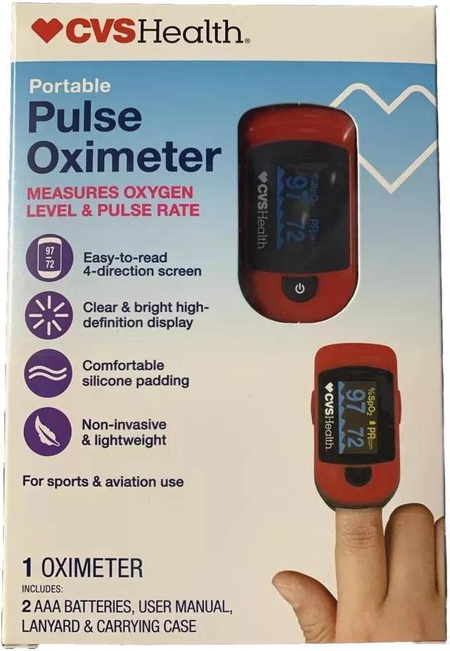 Main image of CVS Health Portable Pulse Oximeter Measures Oxygen Level And Pulse Rate