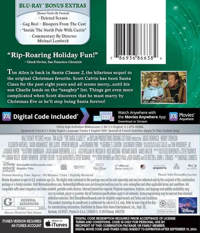 Alt view image 4 of 4 - Disney SANTA CLAUSE2 2019 US/EC/BD