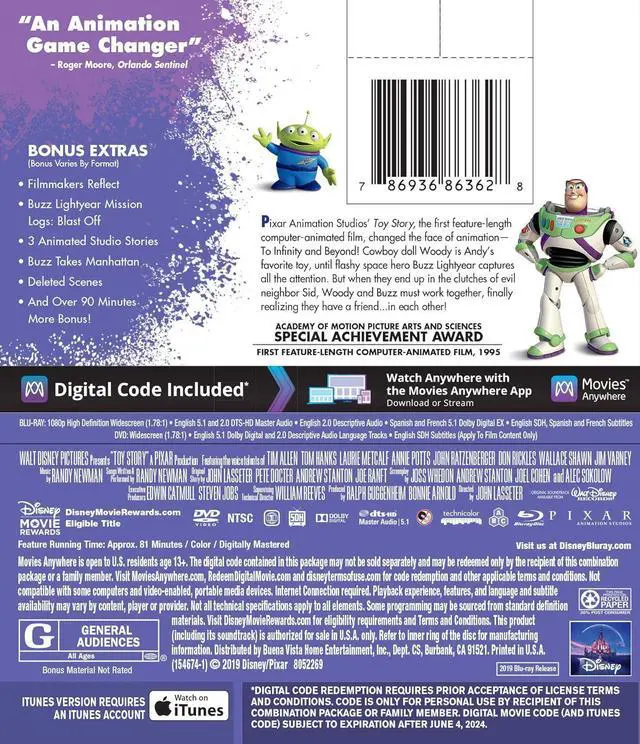 Alt view image 2 of 6 - Disney Pixar TOY STORY 2019 DVD Movie