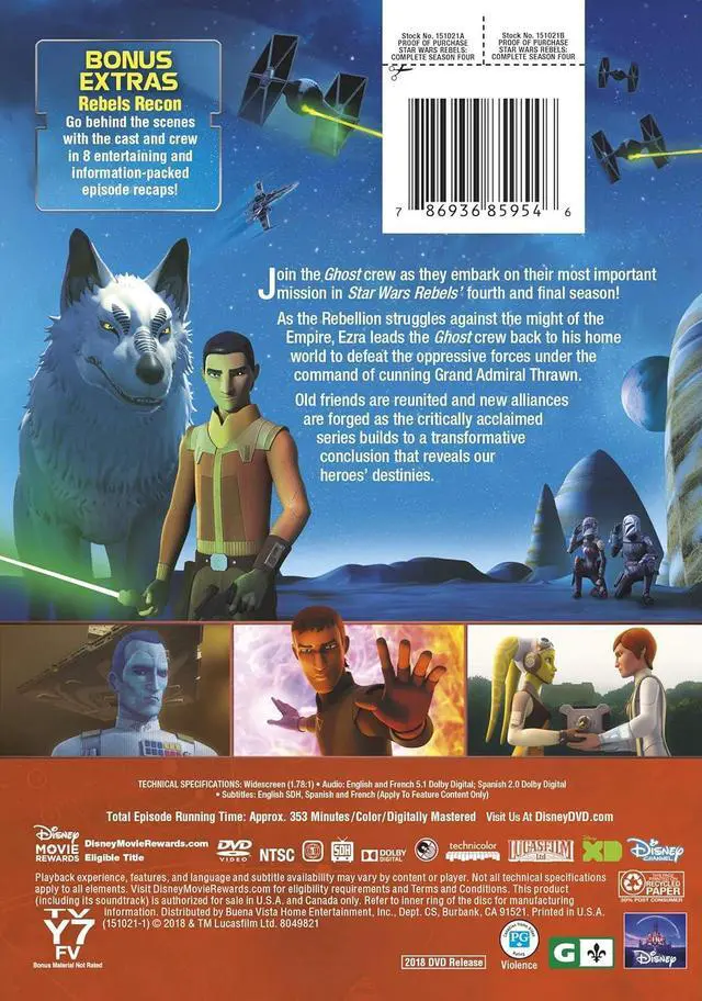 Alt view image 4 of 6 - LUCAS Star Wars Rebels: Complete Season 4 (HOME VIDEO RELEASE) [dvd] [2018]