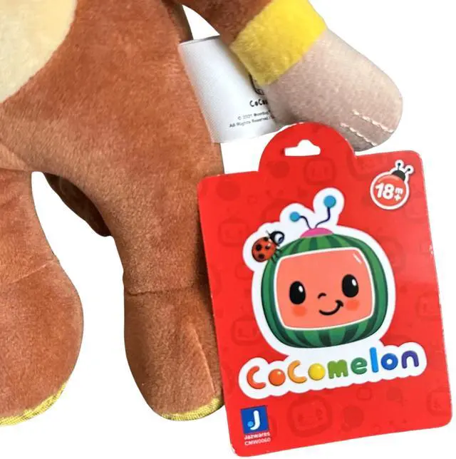 Alt view image 4 of 5 - Jazwares Cocomelon JJ Monkey Plush Doll 8-Inch Soft Stuffed Animal Toy Gift