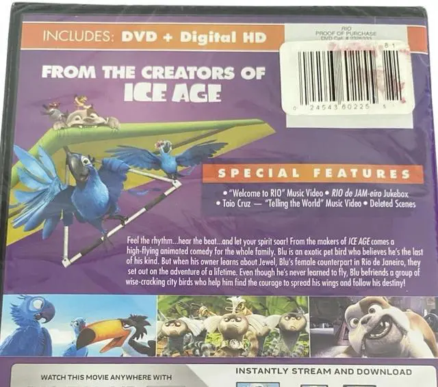 Alt view image 3 of 4 - Blue Sky Studios Rio DVD + Digital HD | Family Animated Movie | Adventure Comedy Film with Special Features