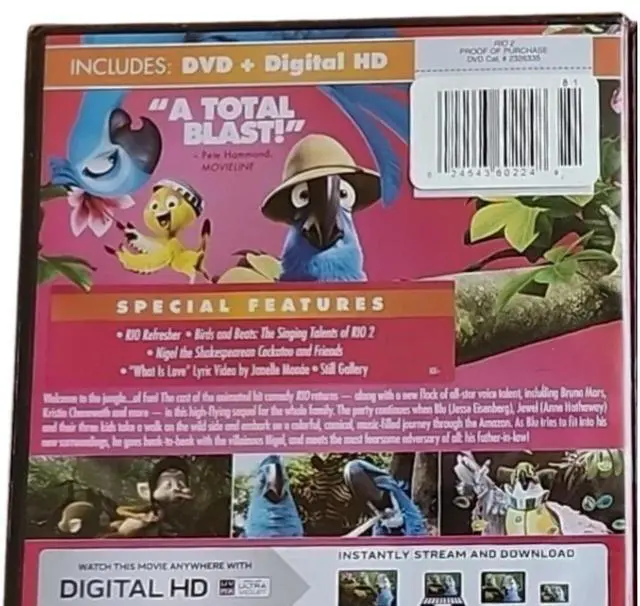 Alt view image 3 of 4 - Blue Sky Studios Rio 2 DVD + Digital HD | Family Animated Movie | Musical Adventure Comedy with Special Features