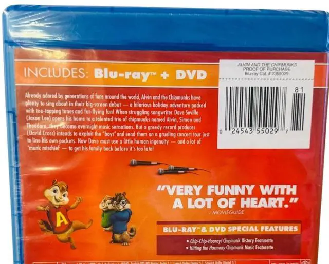 Alt view image 3 of 4 - 20th Century Fox Alvin and the Chipmunks Blu-ray + DVD Combo | Family Musical Comedy Movie with Special Features