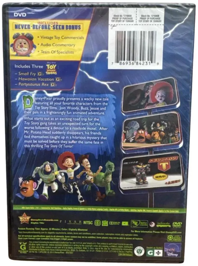 Alt view image 2 of 4 - Disney Pixar Toy Story of Terror DVD | Animated Short Film with Bonus Features & 3 Toy Story Toons | Family Comedy Adventure