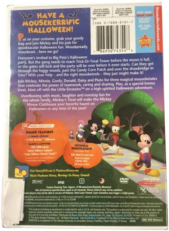 Alt view image 2 of 4 - Disney Mickey Mouse Clubhouse Mickeys Treat DVD | Halloween Special with Bonus Features & Family-Friendly Fun