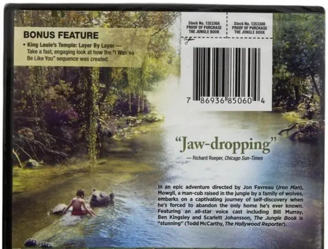 Alt view image 3 of 4 - Disney The Jungle Book DVD | Live-Action Adventure Movie | Family Fantasy Film with Bonus Features