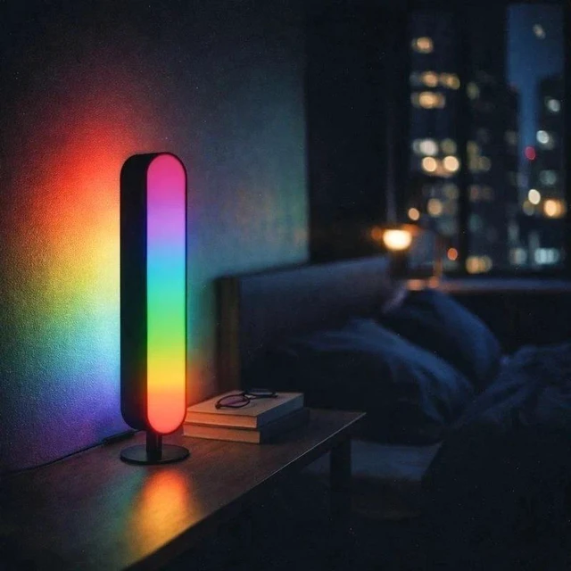 Alt view image 5 of 5 - Brookstone Sound Reactive Multicolor LED Light Bar Remote 8 Colors USB Gaming Room Lamp
