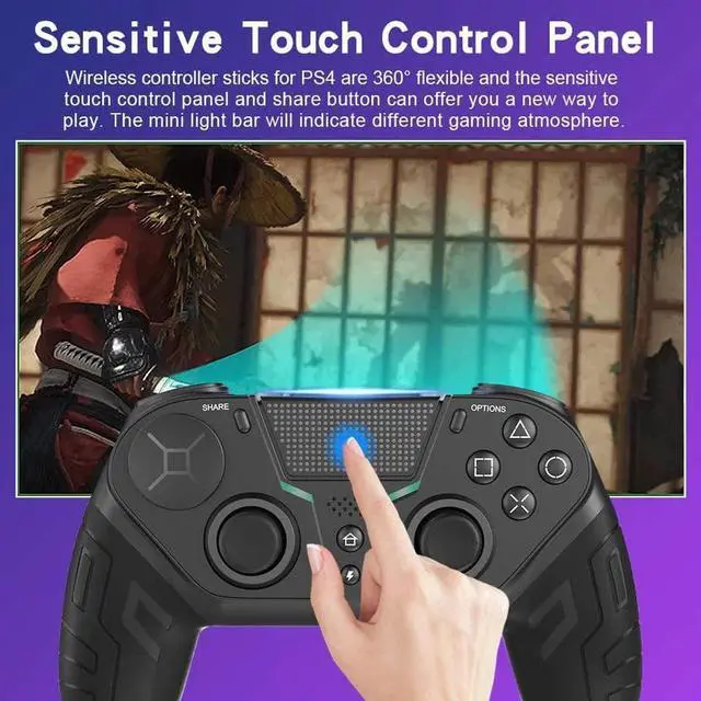 Alt view image 4 of 7 - WISDUM Wireless Game Gamepad For PS4 Elite/Slim/Pro Dualshock 4 Controller With Programmable Back Button Support Turbo