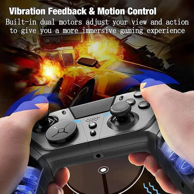 Alt view image 6 of 7 - WISDUM Wireless Game Gamepad For PS4 Elite/Slim/Pro Dualshock 4 Controller With Programmable Back Button Support Turbo