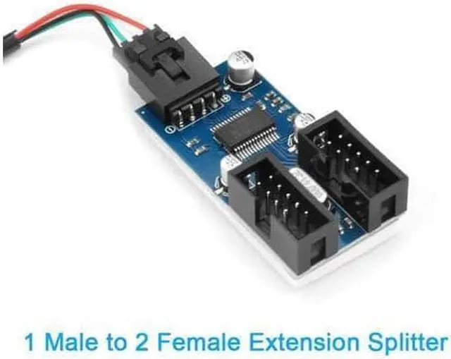 Alt view image 4 of 6 - WISDUM Motherboard USB 2.0 9pin Header 1 to 4 Extension Hub Splitter Adapter Converter MB USB 2.0 Female to 4 Female 30CM Cable USB 9-pin Internal Cable 9 pin Connector Adapter Port Multiplier
