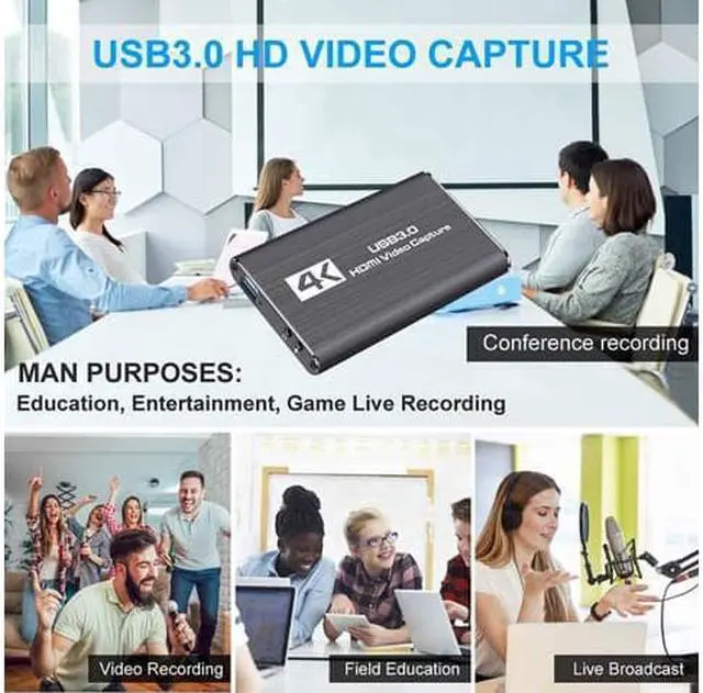 Alt view image 6 of 7 - WISDUM 4K Audio Video Capture Card USB 3.0 HDMI Video Capture Device Full HD 1080P for Game Recording Live Streaming Broadcasting
