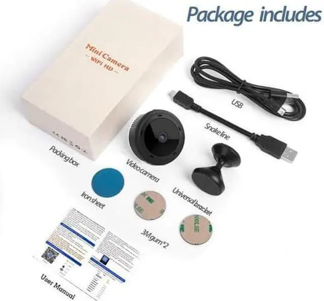 Alt view image 3 of 7 - WISDUM Spy Camera Wireless Hidden Mini WiFi Camera 1080P HD Smallest Security Cameras for Home Car Office with Wide Angle Video Recorder Night Vision Loop Recording APP Support W10