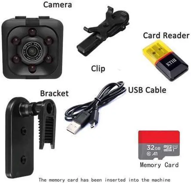 Alt view image 2 of 7 - WISDUM Mini Spy Camera Include 32G Memory Card Hidden Camera HD 1080P Audio Video Recording Night Vision Motion Detection Surveillance Small Dog Camera Nanny Cam Baby Monitor Home Security Camera