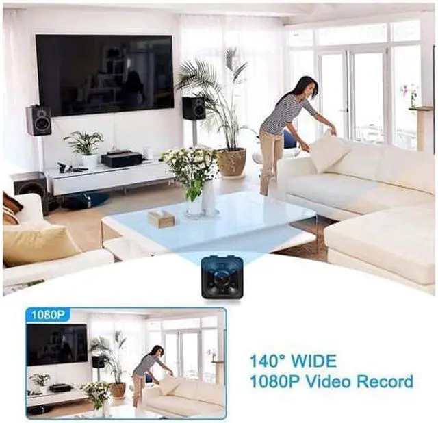 Alt view image 4 of 7 - WISDUM Mini Spy Hidden Camera with 32G TF Card HD 1080P Audio Video Recording Night Vision Motion Detection Surveillance Small Dog Camera Nanny Cam Baby Monitor Home Security Camera
