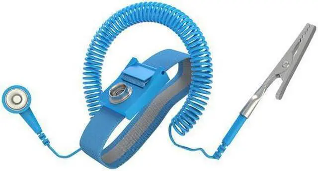 Alt view image 3 of 4 - WISDUM 2 Pcs Blue Coil Cable ESD Anti Static Antistatic Wrist Strap Wristband 6 ft