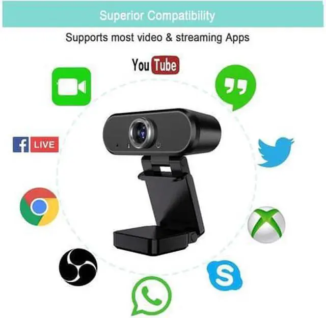 Alt view image 2 of 7 - WISDUM HD 1080P Webcam Microphone Streaming Computer Web Camera Video Calling Conferencing Recording USB Webcams for PC Laptop Desktop