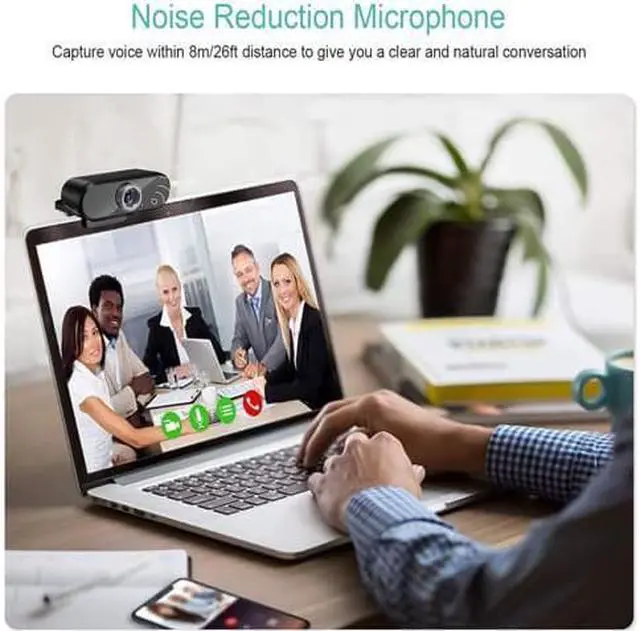 Alt view image 3 of 7 - WISDUM HD 1080P Webcam Microphone Streaming Computer Web Camera Video Calling Conferencing Recording USB Webcams for PC Laptop Desktop