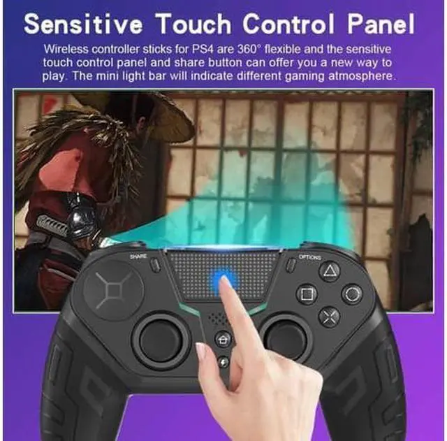 Alt view image 3 of 7 - WISDUM Wireless Game PS4 Gamepad Controller For PS4 Elite/Slim/Pro Console For Dualshock 4 Gamepad With Programmable Back Button Support PC Black