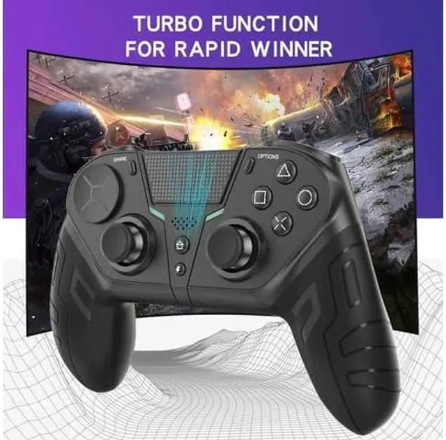 Alt view image 5 of 7 - WISDUM Wireless Game PS4 Gamepad Controller For PS4 Elite/Slim/Pro Console For Dualshock 4 Gamepad With Programmable Back Button Support PC Black