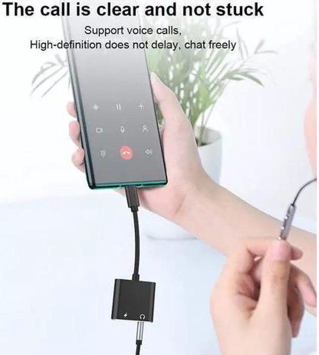 Alt view image 5 of 7 - WISDUM 2in1 USB C to 3.5mm Audio Adapter with Type C PD 18W Charging for Audio Stereo USB C to 3.5mm Headphone Jack Adapter Compatible with Samsung S20 S20 Ultra Google Pixel 5 4 4 XL 3 3 XL