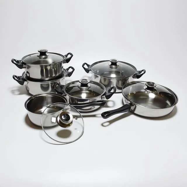 Alt view image 5 of 6 - Stainless Steel 12-Piece Cookware Set, Silver, kitchen casserole set, cooking set