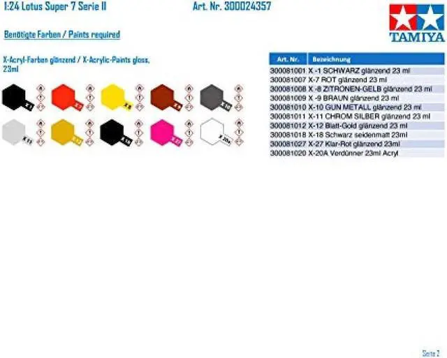 Alt view image 2 of 7 - Tamiya 1/24 Sports Car Series No.357 Lotus Super 7 Series yl Plastic Model 24357