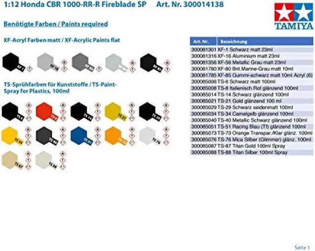 Alt view image 2 of 13 - Tamiya 1/12 Motorcycle Series No.138 Honda CBR 1000RR-R FIREBLADE SP Plastic Model 14138