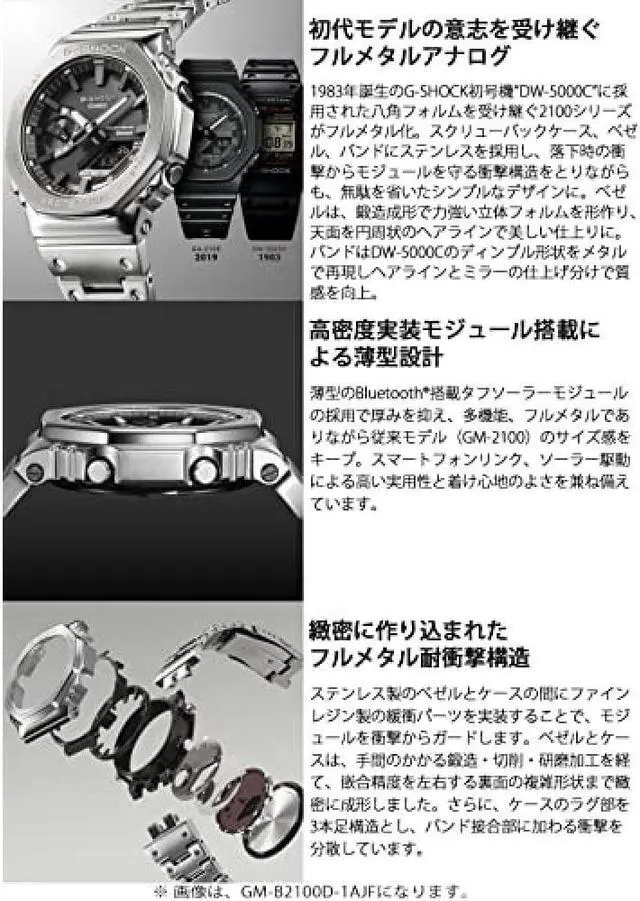 Alt view image 4 of 5 - Casio G-SHOCK Bluetooth Full Metal Solar GM-B2100BD-1AJF Men's Black