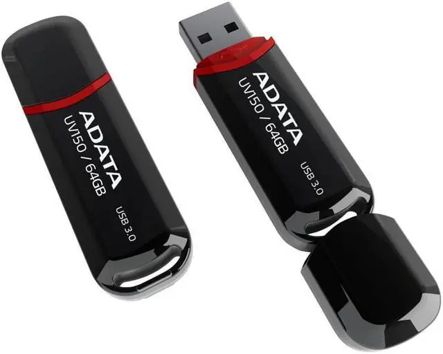 Alt view image 2 of 7 - ADATA USB Memory 64GB USB3.0 with Cap Black AUV150-64G-RBK