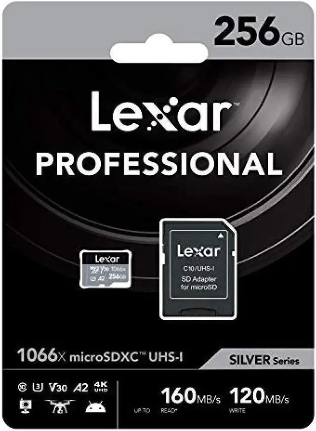 Alt view image 3 of 12 - Lexar® Professional 1066x microSDHC / microSDXC UHS-I cards SILVER Series Overseas Package Version (256GB)