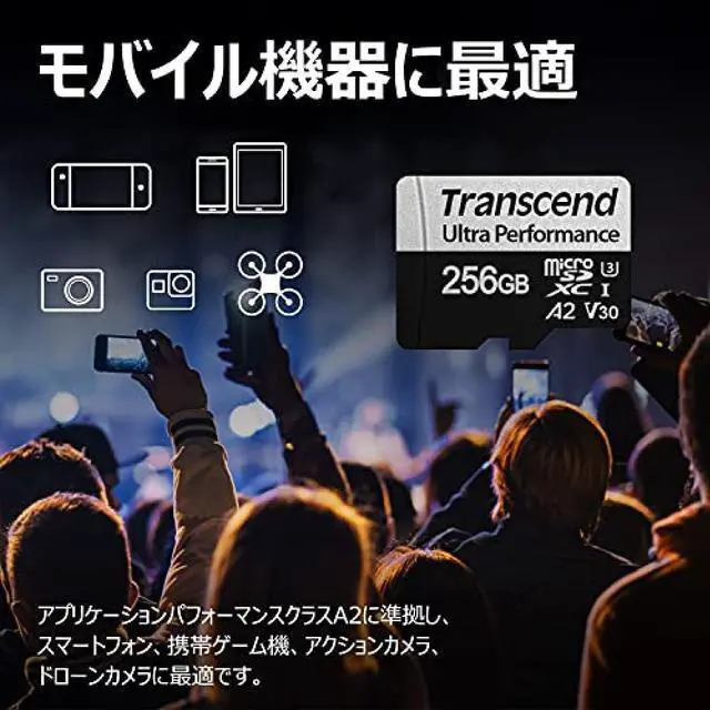 Alt view image 8 of 20 - transcend 256gb microsdxc 340s high performance memory card uhs- i, u3, v30, a2, 4k, full hd - ts256gusd340s