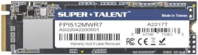 Alt view image 4 of 9 - Super Talent Super Talent Internal SSD 512GB PCIe Gen3x4 NVMe M.2 Up to 3000MB/s FPI512MWR7 Domestic Product