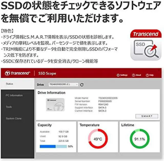 Alt view image 11 of 14 - 2TB Transcend NVMe PCIe Gen3x4 M.2 2280 3D TLC SSD 220S