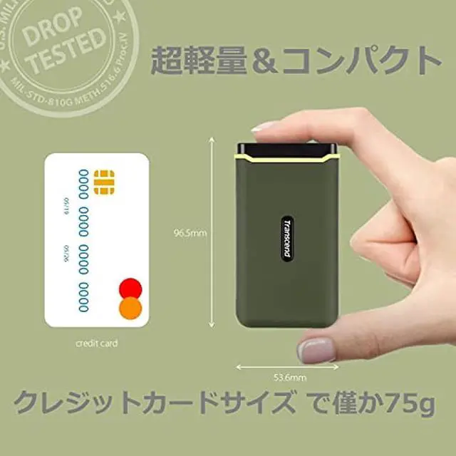 Alt view image 9 of 13 - transcend 1tb usb 3.2 gen 2x2 usb type-c esd380c portable ssd solid state drive ts1tesd380c