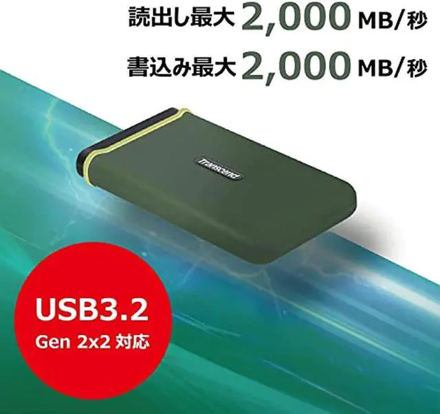 Alt view image 7 of 13 - transcend 1tb usb 3.2 gen 2x2 usb type-c esd380c portable ssd solid state drive ts1tesd380c