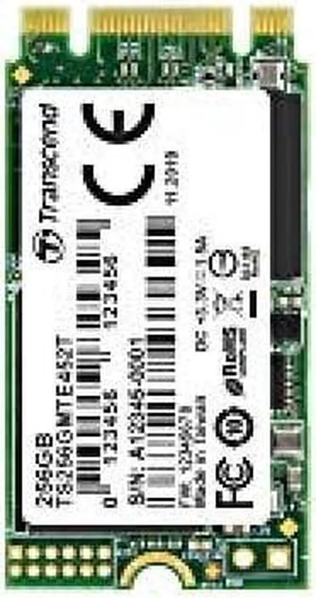 Alt view image 2 of 6 - 256GB Transcend MTE452T M.2 2242 PCIe Gen3x2 SSD 3D TLC Flash Industrial