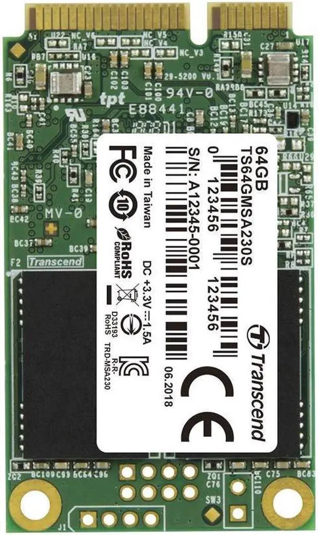 Alt view image 9 of 10 - Transcend 230S 64 GB Solid State Drive - SATA (SATA/600) - Internal - mSATA