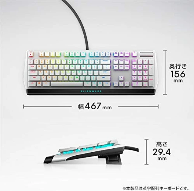 Alt view image 5 of 7 - ALIENWARE Low Profile USB Gaming Keyboard Mechanical CherryMX Red Axis English Array AW510K Lunarlite