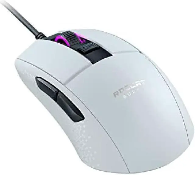 Alt view image 2 of 7 - ROCCAT Burst Core Ultralight Optical Core Gaming Mouse White Simple Package Brown Box Only (Lightweight 68g, Titan Switch Optical, Optical PixArt PMW3330 8500dpi, Internal Honeycomb Structure, Side Bu
