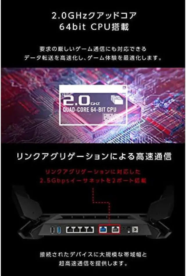 Alt view image 6 of 7 - ASUS WiFi ROG Rapture GT-AX6000 Wireless Router Latest standard WiFi6 4804+1148Mbps v6 plus compatible dual band gaming. 2.5G WAN/LAN port open NAT 2.0GHz quad-core mesh function 3-story 4LDK