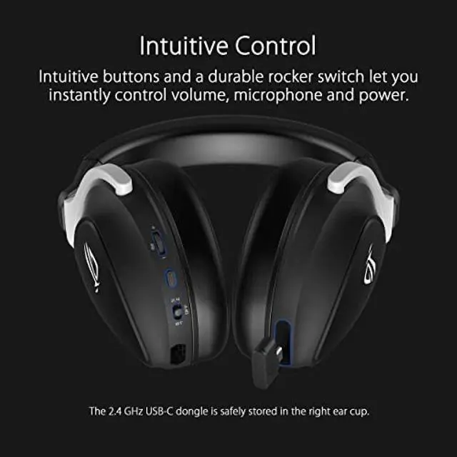 Alt view image 7 of 8 - ASUS Gaming Headset ROG Delta S Wireless (AI beamforming microphone with AI noise canceling function / Dual wireless connection with 2.4GHz and Bluetooth / 50mm ASUS Essence driver / Rapid charging /
