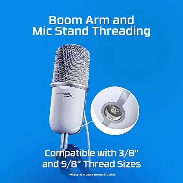 Alt view image 6 of 20 - HyperX SoloCast USB Standalone Microphone White Telework / Streamer / Content Creator / For Gamers / PC, PS4, PS5 Usable Manufacturer 519T2AA