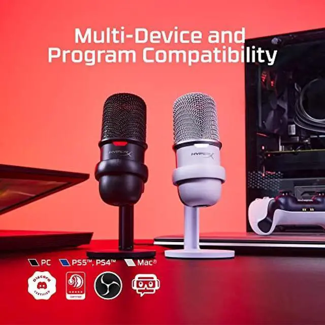 Alt view image 7 of 20 - HyperX SoloCast USB Standalone Microphone White Telework / Streamer / Content Creator / For Gamers / PC, PS4, PS5 Usable Manufacturer 519T2AA