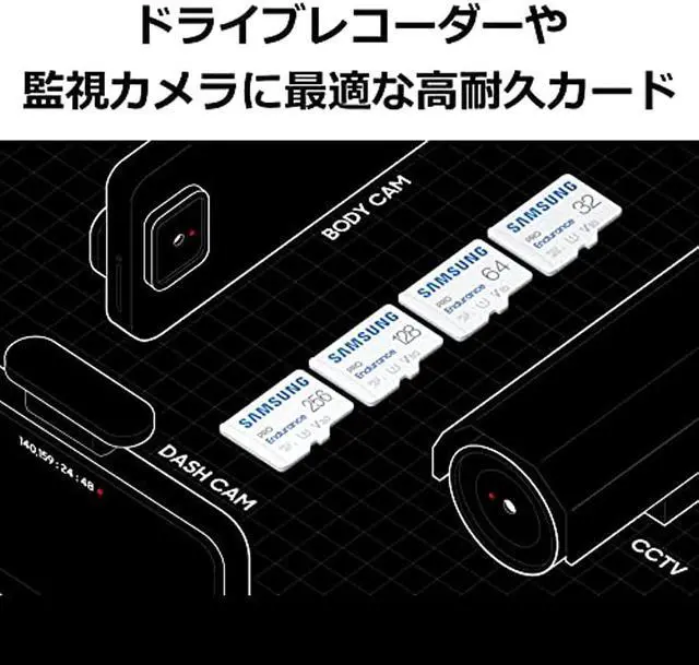 Alt view image 2 of 6 - Samsung PRO Endurance Micro SD Card 32GB microSDHC UHS-I U1 100MB / s MB-MJ32KA-IT / EC Domestic product for drive recorder