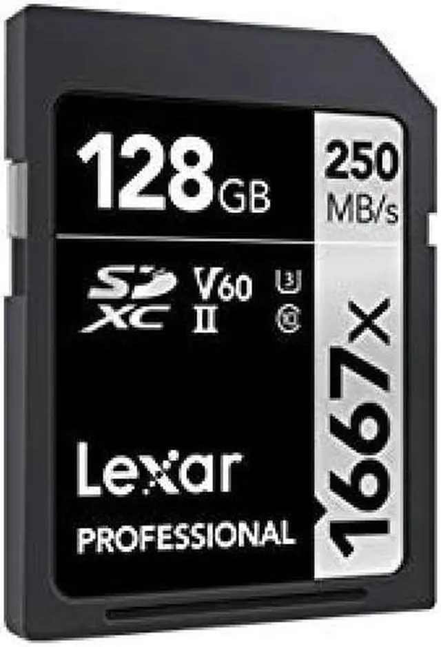 Alt view image 2 of 12 - Original Lexar 1667x V60 250MB/s Flash Memory sd cards 64gb 128GB UHS-II U3 Card high speed 256GB SDXC For 3D 4K HD video (128GB)