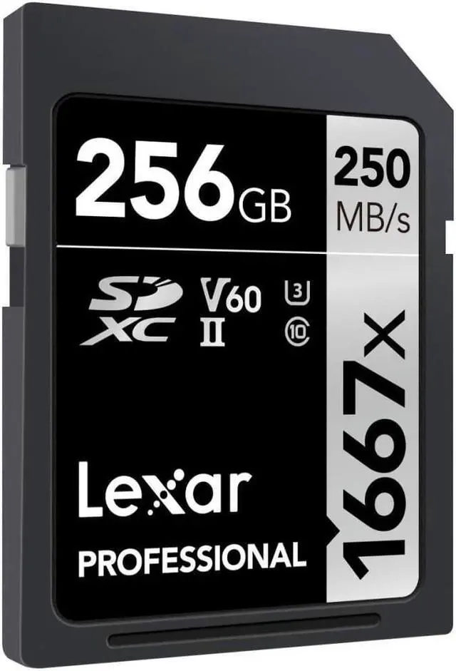 Alt view image 3 of 7 - Original Lexar 1667x V60 250MB/s Flash Memory sd cards 64gb 128GB UHS-II U3 Card high speed 256GB SDXC For 3D 4K HD video (256GB)